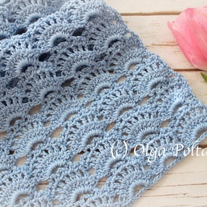 Crochet Pattern, Romantic Spring Scarf Crochet Pattern, Lacy Scarf Easy Pattern, Instant PDF Download