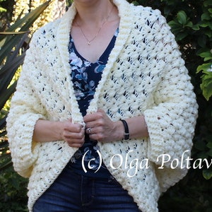 Crochet Cocoon Cardigan Pattern, Oversized Crochet Cardigan Sweater, All Sizes,