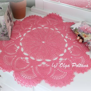 Pineapples and Fans Crochet Doily Pattern, Big Doily 21 Inches, Table Topper, Written Crochet Pattern, Instant PDF Download image 2