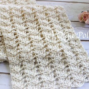 Crochet Pattern, Crochet Lacy Rows Scarf, Lacy Scarf Crochet Pattern, Instant PDF Download