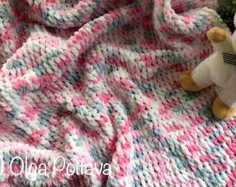 Written Pattern and Video Tutorial, Loop Yarn Baby Blanket, No Crochet Hook, No Knitting Needles Baby Blanket Pattern, Instant PDF Download