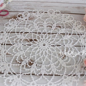 Crochet Doily Pattern, Katrina Doily by Olga Poltava, Crochet Lace Round Doily 15 Inches Across, Written Pattern, Instant PDF Download image 2