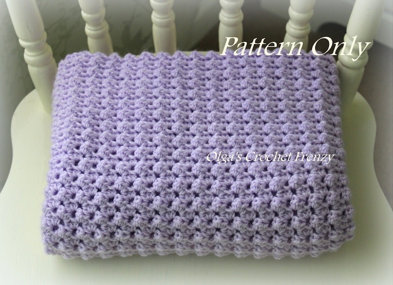 Crochet Baby Blanket Pattern, Baby Afghan, Easy to Make, For Baby Girls and Baby Boys, Instant PDF Download image 1