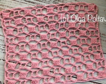 Crochet Pattern, Open Lacy Stitch for Tablecloth, Table Runner, Summer Top, Scarf, or Shawl, Instant PDF Download