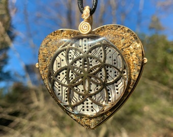 Last One Forever - Seed of Life Circuitboard (collaboration with Alternative Intelligence) - Orgone Pendant