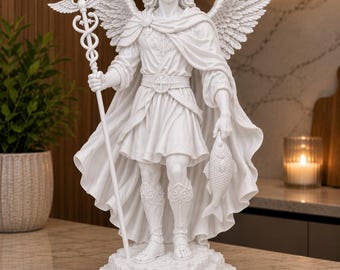 San Raffaele Arcangelo – Nuovo modello di statua / Scultura religiosa stampata in 3D, statuetta di angelo cattolico