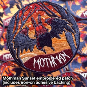 Patch brodé Mothman Fer cryptide Mothman Sunset sur patch image 2