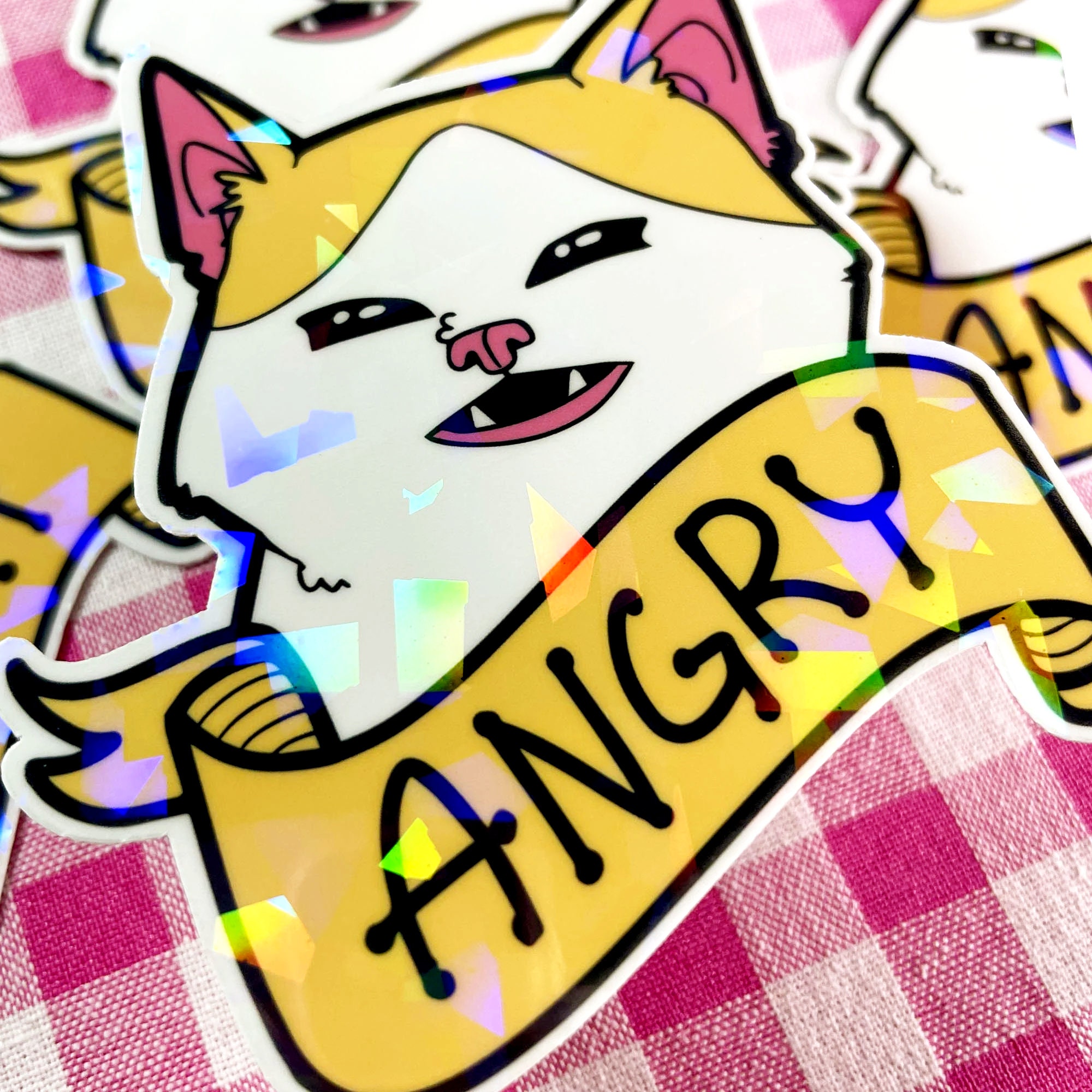 I draw the angry cat no banana meme Photographic Print for Sale