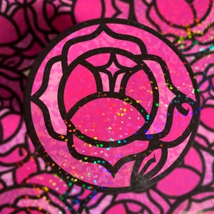 Rose Seal - holographic sticker decal
