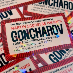 Goncharov label tumblr meme holographic sticker decal
