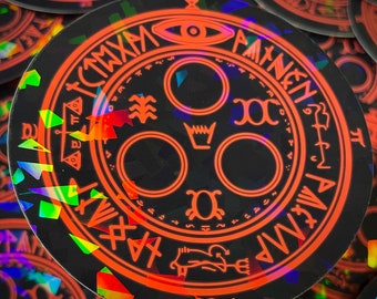 halo of the sun cult symbol sigil holographic sticker decal
