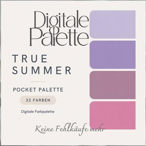 True Summer Color Palette Pocket Palette 32 Colors Digital Color Palette PDF Download