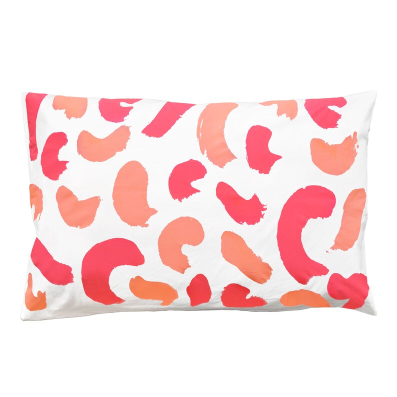 Peach and Pink Brush Strokes Pillowcase Screen Print Cotton Etsy