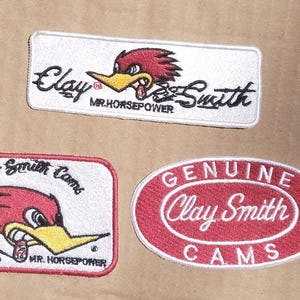 Clay Smith Cams Patch Set, Mr Horsepower Embroidered Patches, Vintage Hot Rod Racing Badge, Classic Retro Applique for Jacket Vest