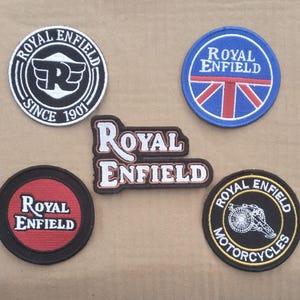 Royal Enfield Patch Set, Motorcycle Embroidered Badges, Classic Retro Bike Jacket Applique, Cafe Racer Club Badge for Vest
