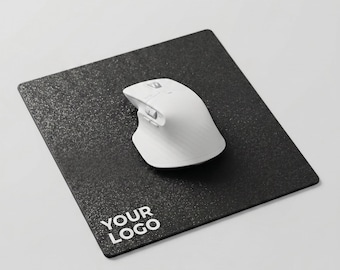 Tappetino per mouse personalizzato con logo – Silenzioso tappetino in vetro, alternativa al tappetino in vetro, tappetino da scrivania rigido per lavoro e gaming