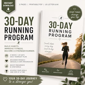 Programa de corrida para iniciantes em 30 dias | Plano de treinamento do sofá aos 5 km (PDF para impressão)