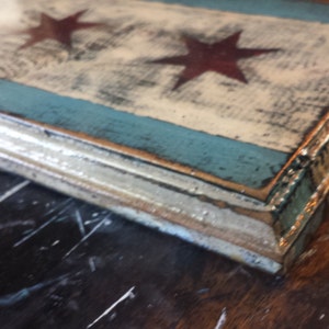 Handcrafted Chicago flag W/ optional key hooks image 2