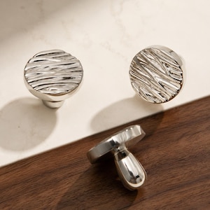 Textured Cabinet Knob, Round Drawer Pull, Brass Furniture Hardware, Kitchen Cabinet Handle, Vintage Dresser Knob, Modern Cupboard Pull