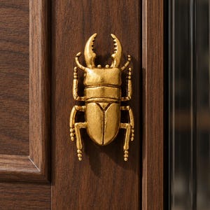 Pomelli per mobili a forma di cervo volante, maniglie per cassetti in ottone anticato e tonalità oro, maniglie per comò a forma di insetto, ferramenta gotica per armadi, decorazioni ispirate alla natura