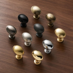 Ovaler Schrankknopf, moderner Schubladenknopf, Beschläge in gebürstetem Gold, Griff in Antikbronze, Küchenschrankbeschläge, Kommodenknopf, Möbelgriff