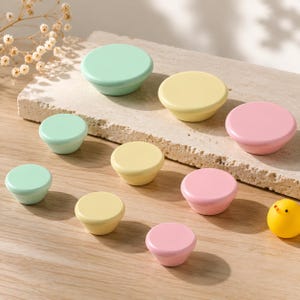 Moderna runda skåpsknoppar i matt pastellgrönt 38 mm 45 mm 60 mm minimalistiska möbelbeslag för kök badrum barnrum