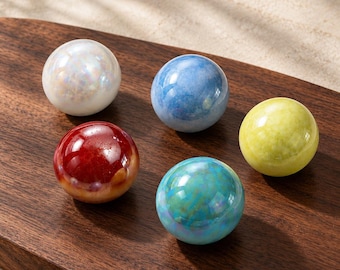 Bunte Keramik-Schrankknöpfe, runde glasierte Schubladengriffe, perlmuttweiße, blaue, gelbe, rote und grüne Knöpfe für Küchenschränke, Kommoden und Kleiderschränke