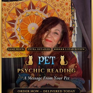 Pet Psychic Reading Same Hour, Animal Communicator, Message From Your Pet, Rainbow Bridge Pet Loss, Dog Cat Telepathy, Handwritten