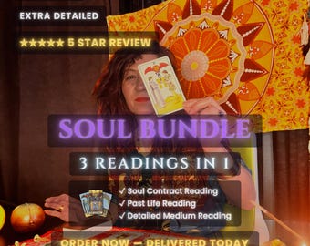 Soul Bundle 3 Psychic Readings Same Hour, Soul Contract, Past Life Reading, Detailed Medium Reading, Handwritten Karmic Insight