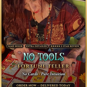 Fortune Teller Reading Same Hour, No Cards Psychic Reading, Pure Intuition Fortune Telling, Clairvoyant Medium, Love Career Future