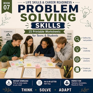 Problem Solving Worksheets for Teens, 15 Printable Critical Thinking Activities