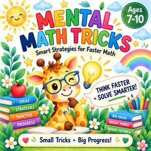 Mental Math Workbook for Kids, Ages 7-10 Printable Resource, 18 Strategies for Number Sense