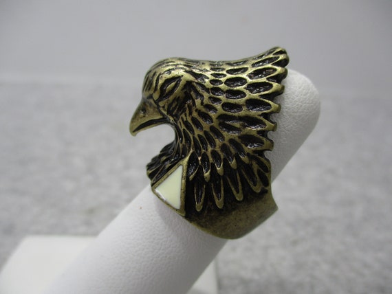 Vintage Antique Gold Eagle Profile Ring Costume J… - image 3