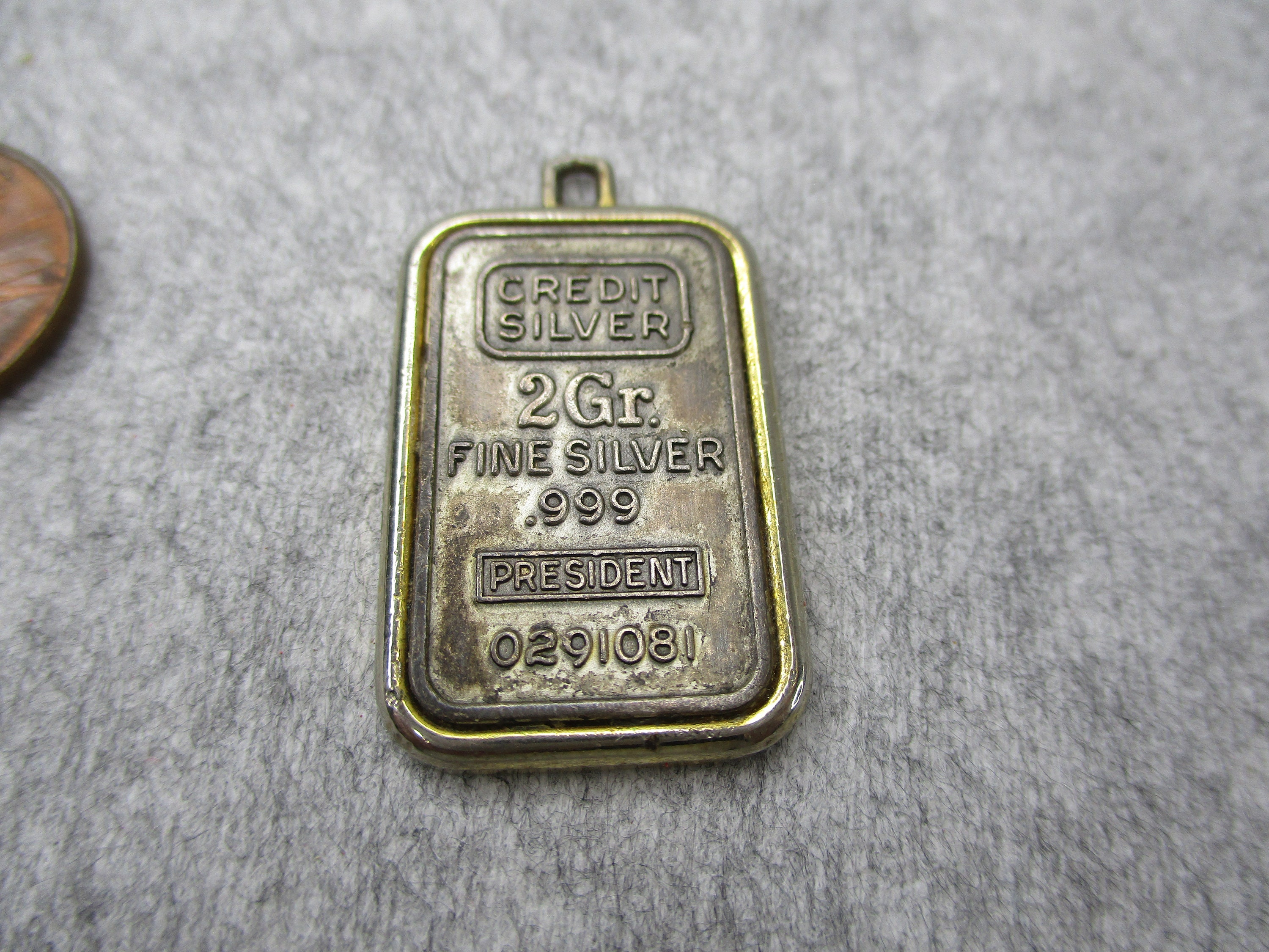 2 Tone Credit Silver 2 Gr. Fine Silver .999 President