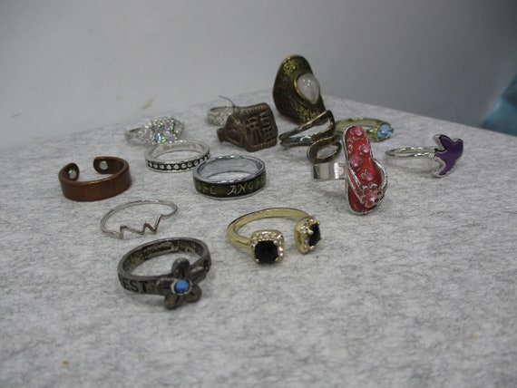 14 Vintage To Modern Rings Sterling Silver Silver… - image 6