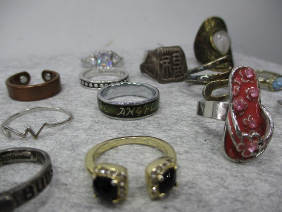 14 Vintage To Modern Rings Sterling Silver Silver… - image 7