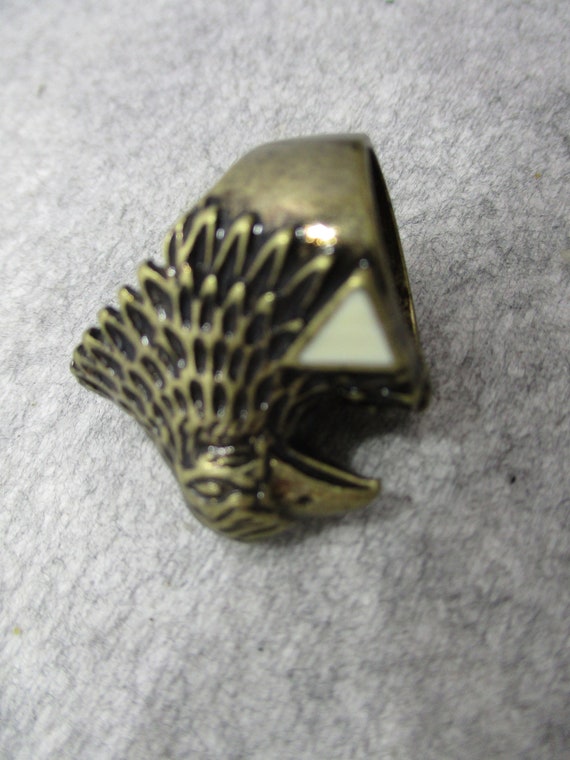 Vintage Antique Gold Eagle Profile Ring Costume J… - image 5