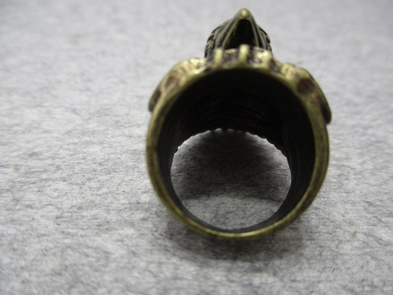 Vintage Antique Gold Eagle Profile Ring Costume J… - image 7