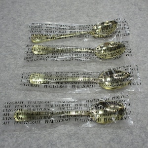 4 Pfaltzgraff Gold Demitasse Spoons New In Package 5 1/4&quot; Long
