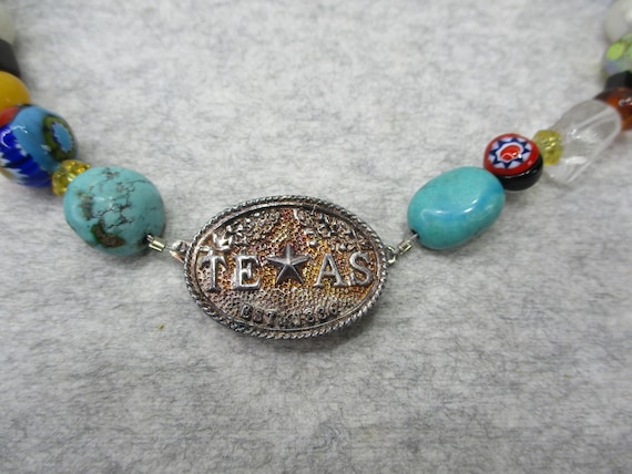 KK 925 Sterling Silver Artisan Texas Necklace Gla… - image 2