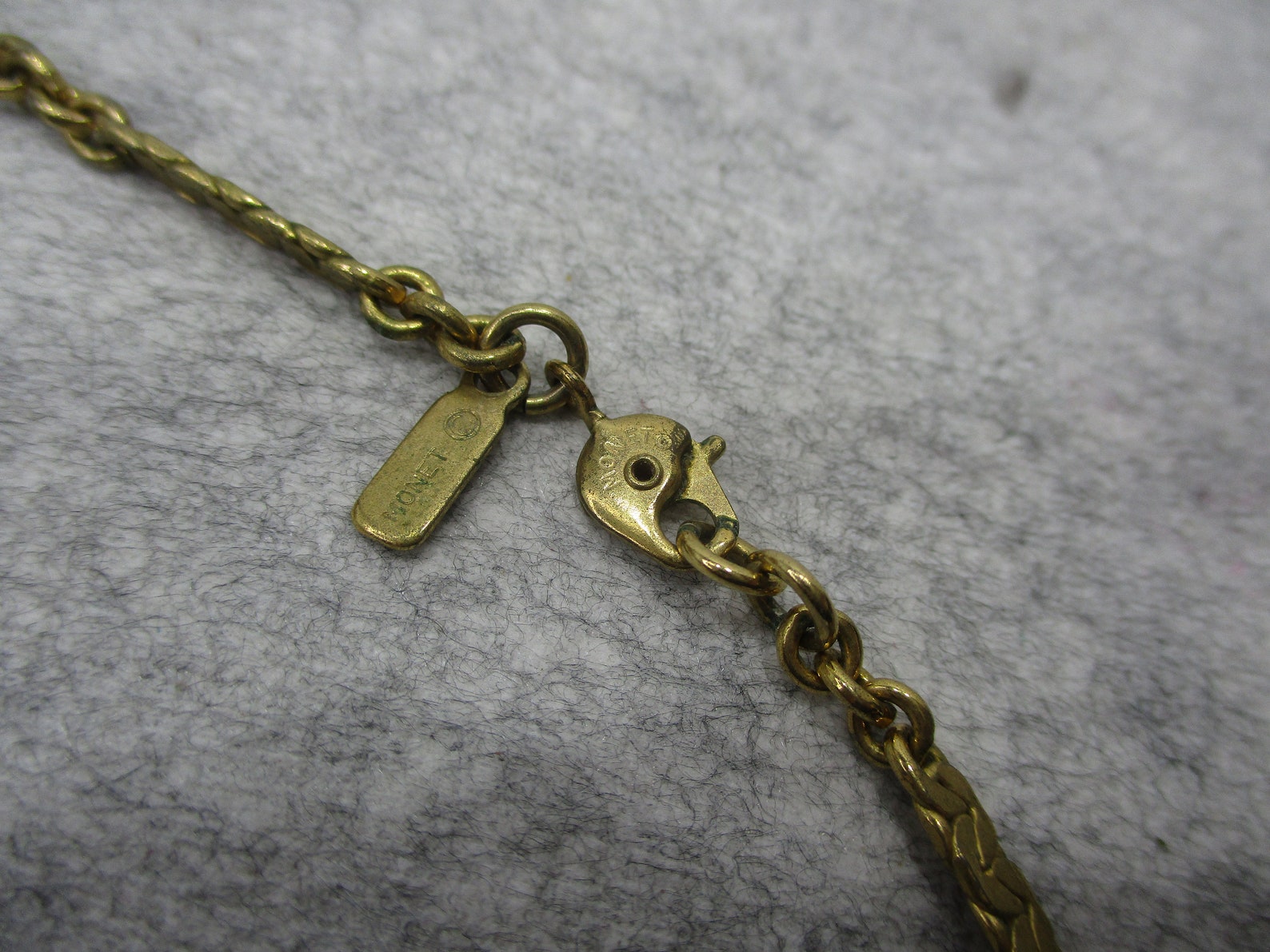 Vintage Signed Patent Pend Monet Gold Tone Chain Necklace - Etsy