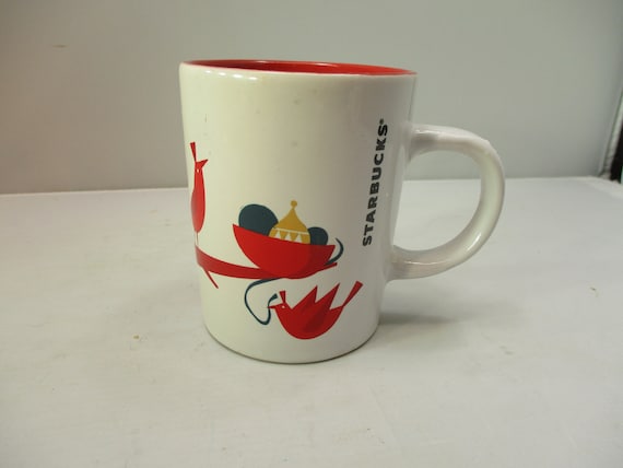 Starbucks Christmas Holiday Red Bird Ornaments Coffee Mug Cup Etsy