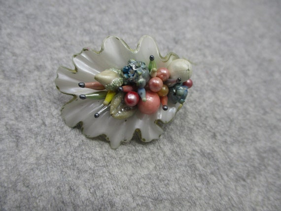 Vintage 50's Celluloid Clip Earrings Bouquet Stac… - image 2