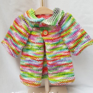 Handknitted doll coat 15-17, doll coat, doll, doll clothes, Waldorf doll, Waldorf doll clothes, coat, knitted coat, dollclothes, image 1