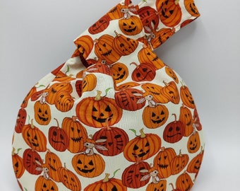 Halloween knot bag, trick or treat bags, knot bag, halloween bag, bag,