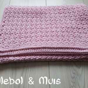 Baby blanket, crochet blanket, pink blanket, handmade blanket, blanket for baby, blanket for baby bed, handmade, nurcery decor image 2
