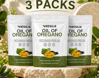 Resilia Oil of Oregano 6000mg Black Seed Oil, Immunity, Respiratory Support, Digestion,Antioxidant 60SOFTGELS