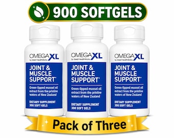 3 Bottles - Omega XL Green Lipped Mussel Joint Health Relief Supplement 900 Softgels