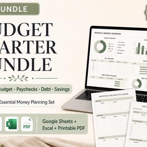 Budget Startpakket: spreadsheets voor maandoverzichten, salaris, schulden en spaargeld