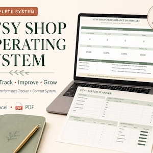 Sistema operativo per negozi Etsy: strumenti di pianificazione, gestione delle inserzioni, contenuti e monitoraggio delle prestazioni.